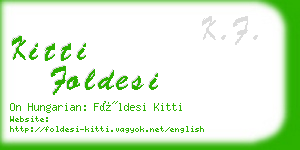 kitti foldesi business card